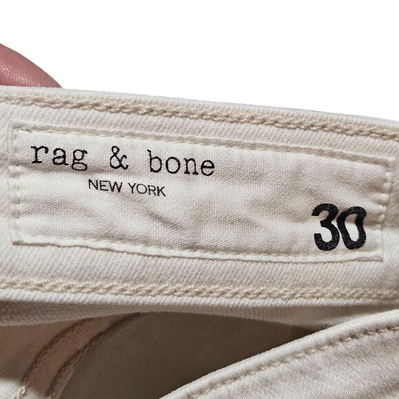 Rag & Bone Women's Ecru Cate Mid Rise Skinny Jeans Size 30 Cotton/Elastane Blend - Picture 6 of 16